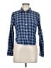 Gap Plaid Blue Long Sleeve Button-Down Shirt Size Med Petite - photo 1