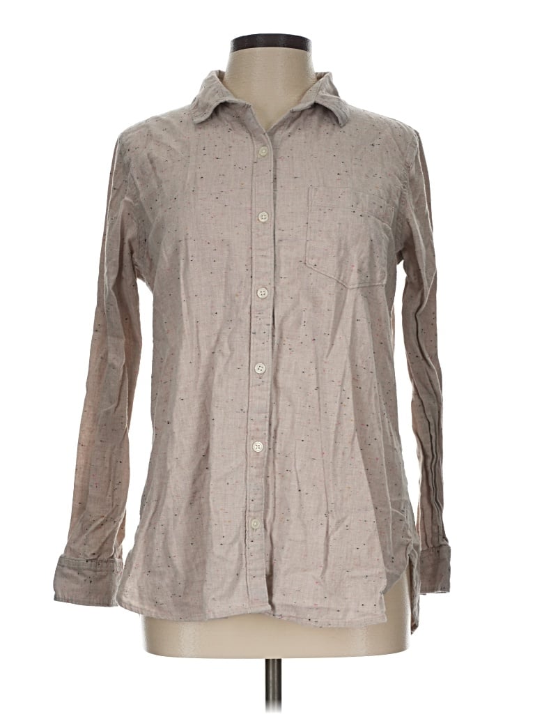 Pre-owned Old Navy Long Sleeve Button Down Shirt In Tan
