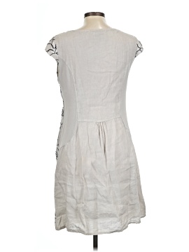 lina tomei linen dress tj maxx Lina Tomei Linen Dress Sz S Blue Beaded Embellished Neckline Sleeveless ITALIAN