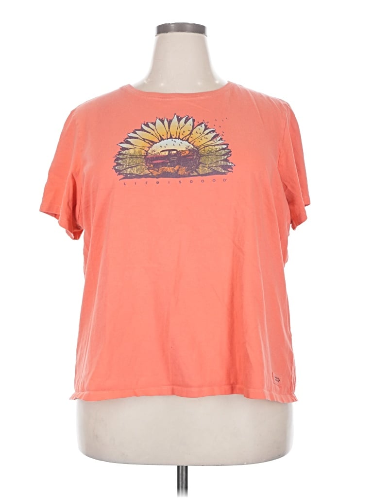 Pre-owned Life Is Good Short Sleeve T-shirt In Orange