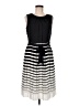 Talbots 100% Polyester Stripes Black Casual Dress Size 6 - photo 1
