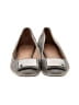 Tory Burch 100% Leather Silver Flats Size 8 - photo 2