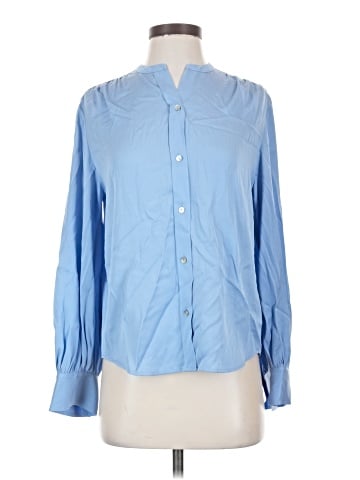 Vince. Long Sleeve Silk Top (view 1)