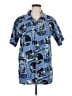 Assorted Brands 100% Cotton Print Blue Short Sleeve Button-Down Shirt Size M - photo 1