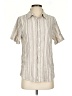 Assorted Brands Stripes Ivory Short Sleeve Blouse Size S - photo 1