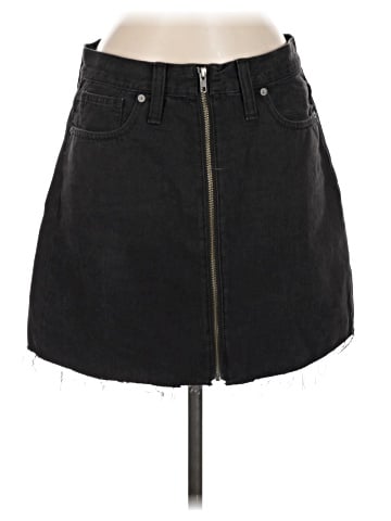 Madewell Rigid Denim A-Line Mini Skirt in Lunar Wash (view 1)