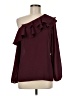 maette 100% Polyester Burgundy Long Sleeve Blouse Size M - photo 1