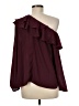maette 100% Polyester Burgundy Long Sleeve Blouse Size M - photo 2