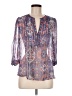 Scoop Purple 3/4 Sleeve Blouse Size M - photo 1