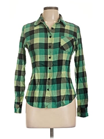 Wet Seal Long Sleeve Button-Down Shirt (view 1)