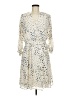 Habitual 100% Polyester Animal Print Ivory Casual Dress Size Med (2) - photo 1