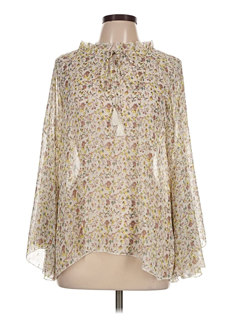 Pre-owned Molly Bracken Long Sleeve Blouse In Ivory