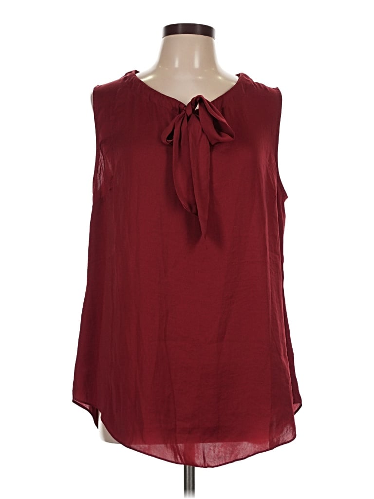 Pre-owned Cabi Sleeveless Blouse In Burgundy