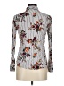 Polly & Esther 100% Rayon Floral Silver Long Sleeve Blouse Size M - photo 2