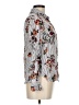 Polly & Esther 100% Rayon Floral Silver Long Sleeve Blouse Size M - photo 4