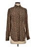 J.Crew Animal Print Brown Long Sleeve Button-Down Shirt Size 4 - photo 1