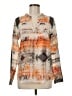 Waverly Grey Print Orange Long Sleeve Blouse Size M - photo 1