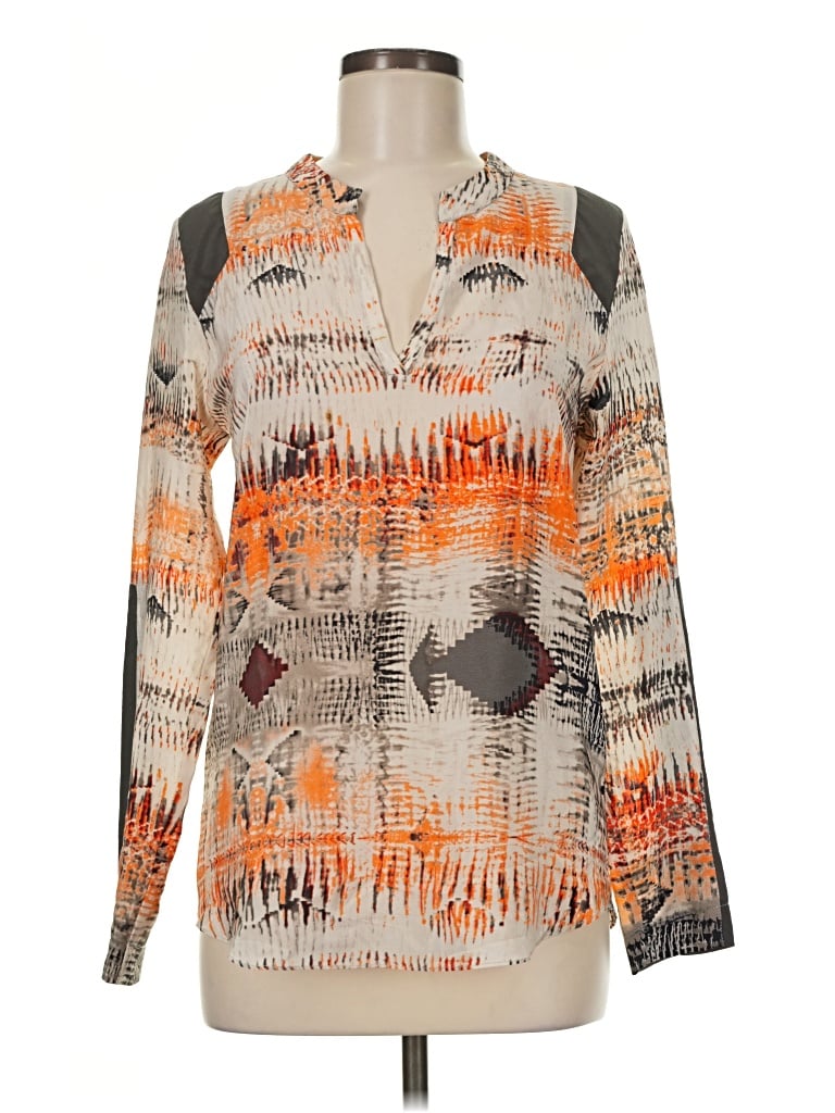 Pre-owned Waverly Grey Long Sleeve Blouse In Orange