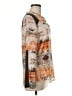 Waverly Grey Print Orange Long Sleeve Blouse Size M - photo 4