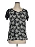 Lularoe Floral Silver Short Sleeve T-Shirt Size XL - photo 1