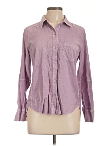 Ecru Long Sleeve Button-Down Shirt (view 1)