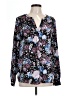 dalia 100% Polyester Floral Black Long Sleeve Blouse Size L - photo 1