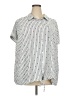 Torrid Stripes Silver Short Sleeve Button-Down Shirt Size 4X Plus (4) - photo 1