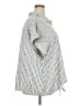 Torrid Stripes Silver Short Sleeve Button-Down Shirt Size 4X Plus (4) - photo 4