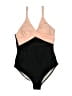 Assorted Brands Color Block Black One Piece Swimsuit Size Med Maternity - photo 1