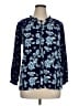 MICHAEL Michael Kors Floral Blue 3/4 Sleeve Blouse Size XL - photo 1