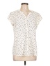 Monday Fun 100% Polyester Polka Dots Ivory Short Sleeve Blouse Size L - photo 1