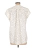 Monday Fun 100% Polyester Polka Dots Ivory Short Sleeve Blouse Size L - photo 2