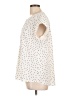 Monday Fun 100% Polyester Polka Dots Ivory Short Sleeve Blouse Size L - photo 5