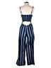 No Boundaries 100% Polyester Stripes Blue Jumpsuit Size M - photo 2