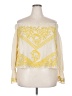 AS by DF 100% Silk Yellow 3/4 Sleeve Silk Top Size M - photo 1