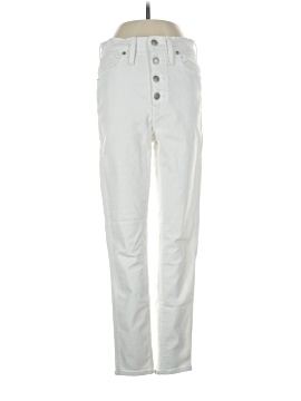 Madewell 10" High-Rise Skinny Crop Jeans in Pure White: Button-Front Edition (view 1)