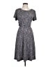 Perceptions Print Purple Casual Dress Size L - photo 1