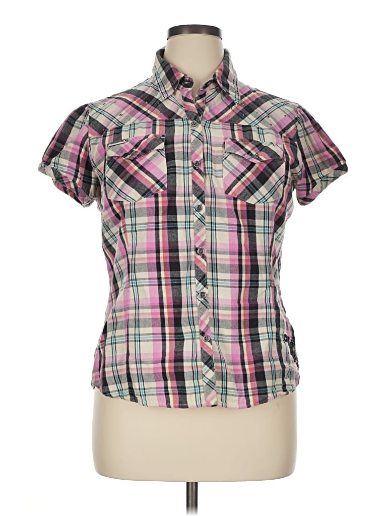 Pre-owned Harley Davidson Short Sleeve Button Down Shirt In Pink