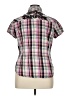 Harley Davidson 100% Cotton Plaid Pink Short Sleeve Button-Down Shirt Size XL - photo 2