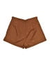 Niay 100% Polyester Solid Brown Shorts Size 6 - photo 1