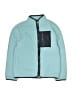 Old Navy 100% Polyester Solid Teal Fleece Jacket Size 10 - 12 - photo 1