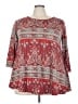 Veranee Paisley Red 3/4 Sleeve T-Shirt Size 3X - photo 1