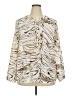 Roz & Ali 100% Polyester Animal Print Ivory Long Sleeve Blouse Size 2X - photo 1