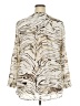 Roz & Ali 100% Polyester Animal Print Ivory Long Sleeve Blouse Size 2X - photo 2