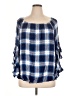 Fever 100% Rayon Blue 3/4 Sleeve Blouse Size 1X - photo 1
