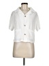 Nicole Miller 100% Polyester White Short Sleeve Button-Down Shirt Size M - photo 1