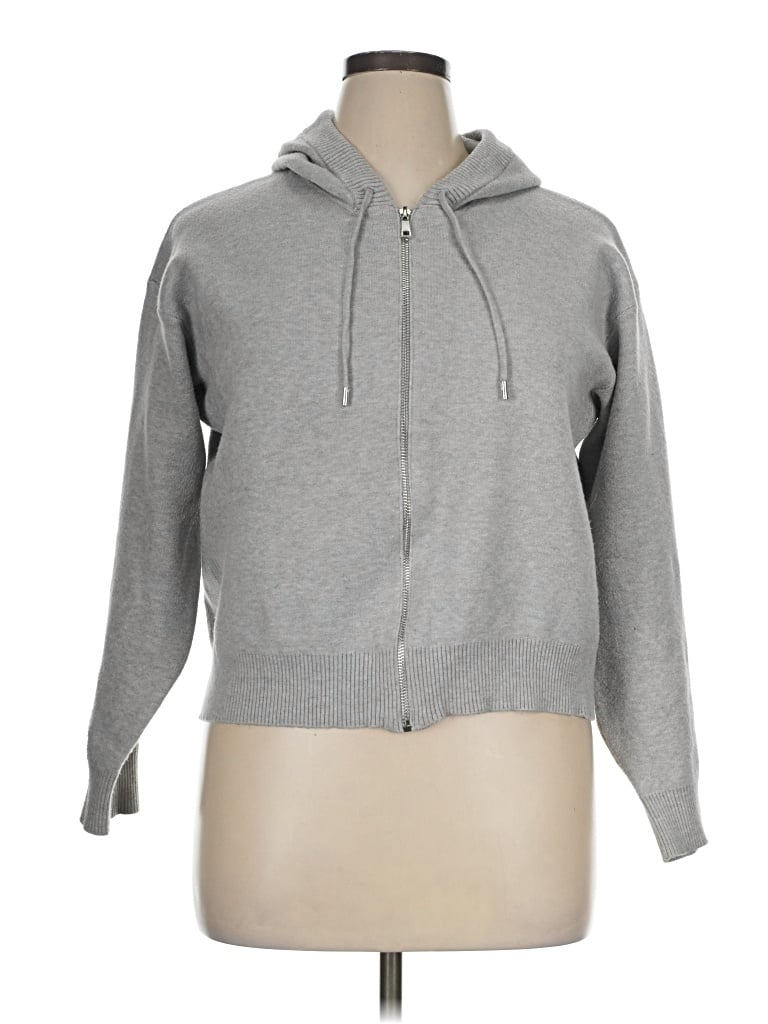 Pre-owned Calligraphie Zip Up Hoodie In Gray
