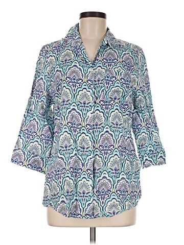 Chico's 3/4 Sleeve Button-Down Shirt (view 1)