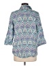 Chico's 100% Linen Paisley Blue 3/4 Sleeve Button-Down Shirt Size Med (1) - photo 2