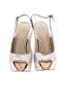 Enzo Angiolini 100% Leather Metallic Ivory Heels Size 7 1/2 - photo 2